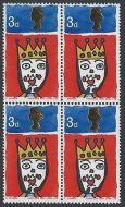 1966 Christmas 3d (Ord) - Listed Flaw - Missing T (In Block of 4) - MNH