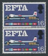 1966 EFTA 1 6 (Phos) - Listed Flaw - Broken Ribbon - MNH