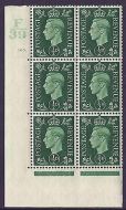 1937 ½d Green Dark colours F39 105 Dot state (i) block 6 UNMOUNTED MINT MNH