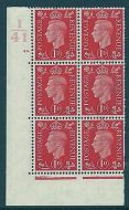 1937 1d Red Dark colours I41 48 Dot perf 5(E I) block 6 UNMOUNTED MINT MNH