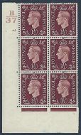 1937 1½d Brown Dark colours B37 45 Dot perf 5(E I) block 6 UNMOUNTED MINT MNH