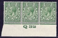½d Dp Bright Green Block Cypher Spec N33-5 Control Q32 imperf UNMOUNTED MINT MNH