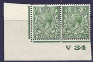 ½d Yellow Green Block Cypher spec N33-6 Control V34 imperf UNMOUNTED MINT MNH