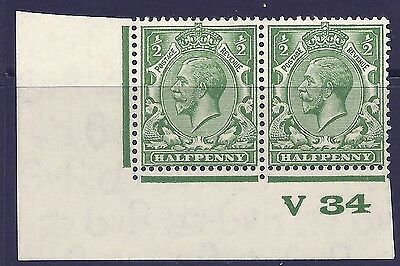 ½d Yellow Green Block Cypher spec N33-6 Control V34 imperf UNMOUNTED MINT MNH
