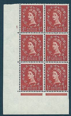 1958 - 1965 ½d Multi Crowns on White cylinder 1 No Dot perf type A (E I) MNH