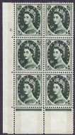 9d Wilding Violet 9.5mm Phosphor cylinder 2 Dot perf type A (E/I) MNH