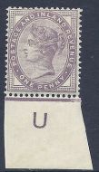 1d lilac control U imperf single with weak control UNMOUNTED MINT