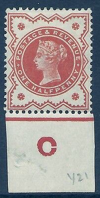 ½d Vermilion Jubilee control C For O imperf single MOUNTED MINT