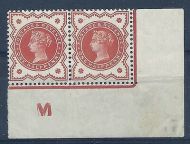 ½d Vermilion Jubilee control M imperf pair - broken control Lightly MOUNTED MINT