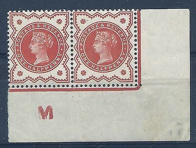 ½d Vermilion Jubilee control M imperf pair - broken control Lightly MOUNTED MINT