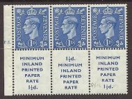 QB18 1d Light Ultramarine Booklet pane perf Le Cyl F5 Dot UNMOUNTED MNT MNH