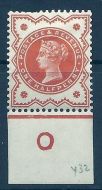 ½d Vermilion Jubilee control O imperf single MOUNTED MINT