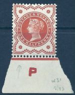 ½d Vermilion Jubilee control P imperf single with variety -  UNMOUNTED MINT MNH