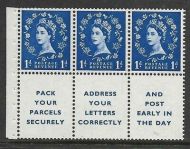 SB29a 1d Wilding booklet pane perf type Ie Bottom UNMOUNTED MNT MNH
