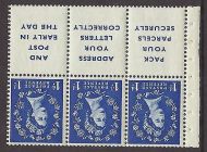 SB29a 1d Wilding booklet pane perf type I UNMOUNTED MNT MNH