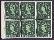 SB59 Wilding booklet pane Tudor perf type Ie bottom UNMOUNTED MNT MNH