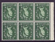 SB62a Wilding booklet pane Edward perf type I UNMOUNTED MNT MNH