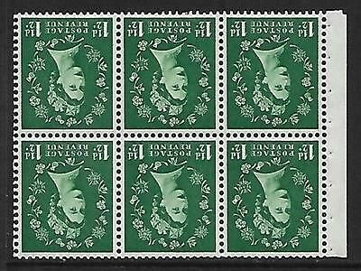 SB62a Wilding booklet pane Edward perf type Ie Bottom UNMOUNTED MNT