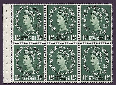 SB66 Wilding booklet pane Crowns White perf type I UNMOUNTED MNT MNH