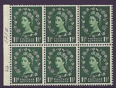 SB72 Wilding booklet pane Blue Phos perf type I UNMOUNTED MNT MNH