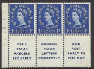 SB29 Wilding booklet Se-tenant pane cylinder F9 No Dot UNMOUNTED MNT MNH