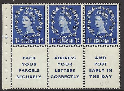 SB29 Wilding booklet Se-tenant pane cylinder F9 No Dot UNMOUNTED MNT MNH