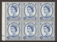 SB109 Wilding booklet pane Violet phos 8mm cylinder N3 Dot UNMOUNTED MNT MNH