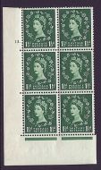S26e variety 1½d Wilding Edward Wmk Cyl 13 Dot perf type A(E I) UNMOUNTED MINT