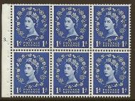 SB26 1d Wilding booklet pane cyl F3 T Dot perf type Ie UNMOUNTED MNT MNH