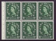 SB65 Wilding booklet pane MC on cream perf type I UNMOUNTED MNT MNH