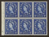 SB26 1d Wilding booklet pane cyl F3 No Dot perf type I UNMOUNTED MNT MNH