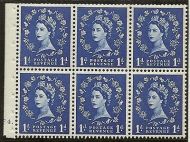 SB26b 1d Wilding booklet pane perf type I Cylinder F4 Dot UNMOUNTED MNT MNH