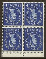SB27a 1d Wilding Edward Crown booklet pane perf type P UNMOUNTED MNT MNH