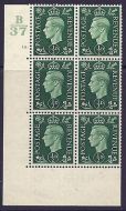 1937 ½d Green Dark colours B37 12 Dot Perf 5(E I) block 6 UNMOUNTED MINT MNH