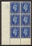 1937 2½d Blue Dark colours A37 2 No Dot perf 6(I P) block 6 UNMOUNTED MINT MNH