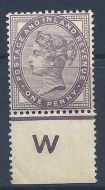 1d lilac control W perf single with jubilee line MOUNTED MINT