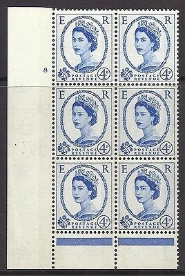 4d Blue Phosphor on Cream cylinder 8 No Dot perf type B(I P) UNMOUNTED MINT MNH