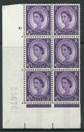 3d Wilding Violet 9.5mm Phosphor CB cyl 81 No Dot perf A(E I) UNMOUNTED MINT