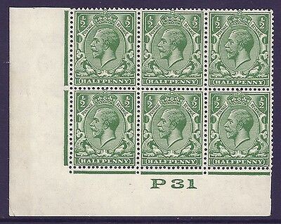 ½d Yellow Green Block Cypher Control P31 imperf UNMOUNTED MINT MNH