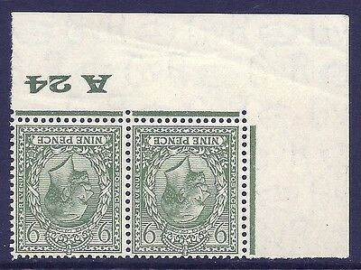 Sg 427wi 9d Olive Block Cypher Wmk Inverted Control A24 imperf UNMOUNTED MINT