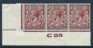 1½d Brown Block Cypher Control C25 imperf blotchy print UNMOUNTED MINT