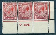 1d Scarlet Block Cypher Control V34 perf UNMOUNTED MINT MNH