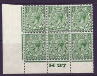 ½d Green Block Cypher Control H27 perf UNMOUNTED MINT MNH