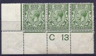 N14(6) ½d Bright Green Control C 13 perf UNMOUNTED MINT - faults