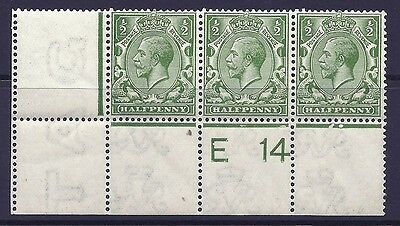 N14(8) ½d Yellow Green Control E 14 perf MOUNTED MINT