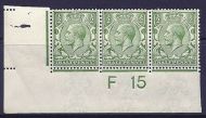 N14(11) ½d Bright Yellow Green Control F 15 imperf UNMOUNTED MINT - faults