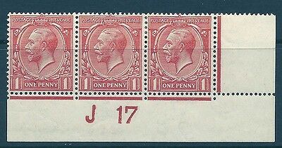 N16(8) 1d Pale Red Royal Cypher Control J 17 imperf MOUNTED MINT