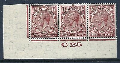 Sg N35p Variety 1½d Brown Block Cypher Control C 25 imperf UNMOUNTED MINT MNH