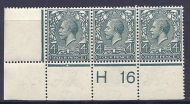 N23(1) 4d Grey Green Royal Cypher control H 16 perf MOUNTED MINT to RH stamp