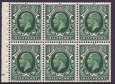NB21 ½d Photogravure Small Format pane of 6 Cyl E6 Dot perf I UNMOUNTED MINT MNH